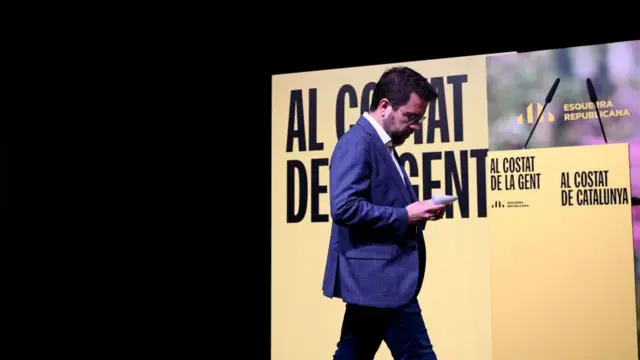 Pere Aragonès reconociendo la derrota en las elecciones.