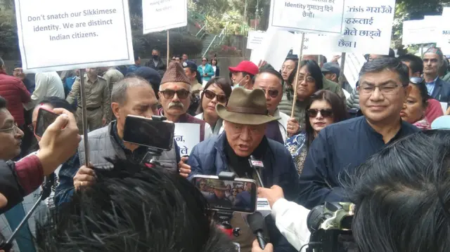 सिक्किममा भएको प्रदर्शन