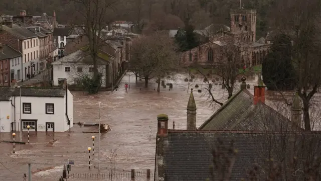 Appleby-in-Westmoreland, Cumbria, after Storm Ciara