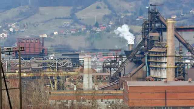 Fundición Zeljezara Zenica en Bosnia el 24 de enero de 2018.