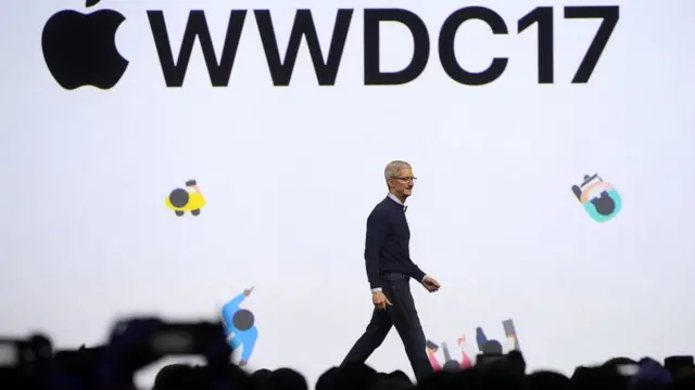 Tim Cook, director ejecutivo de Apple, durante el congreso anual de desarrolladores de la compañía en San José.