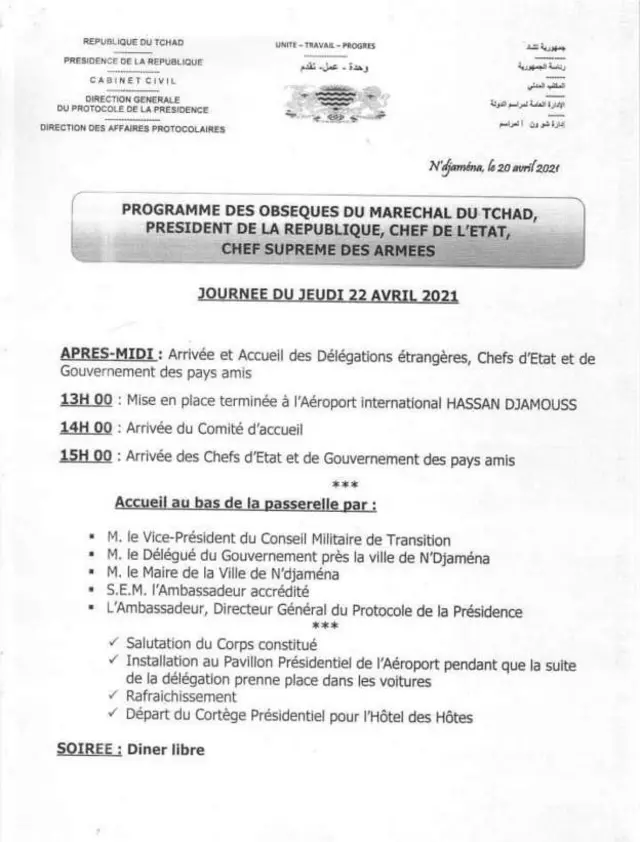 Deby funeral arrangement