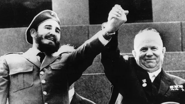 Fidel Castro and Nikita Khrushchev