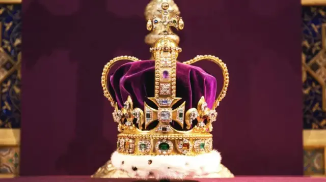 During the ceremony the St Edward's Crown will be briefly placed on the King's head