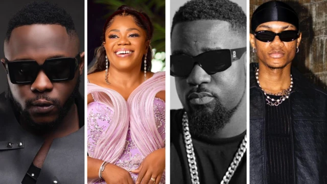 Collage foto of Medikal, Piesie Esther, Sarkodie and Kidi 