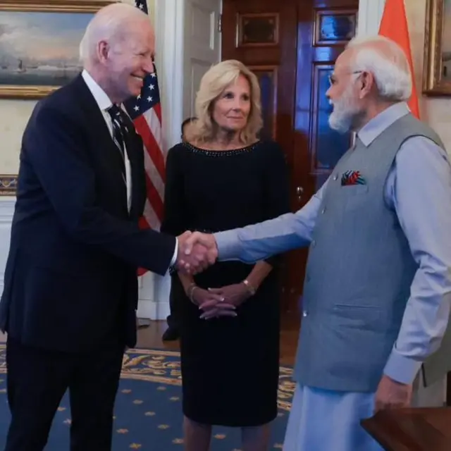 व्हाइट हाउस में नरेंद्र मोदी का स्वागत.