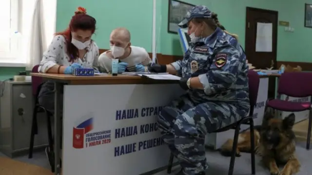 На одном из участков для голосования в Москве