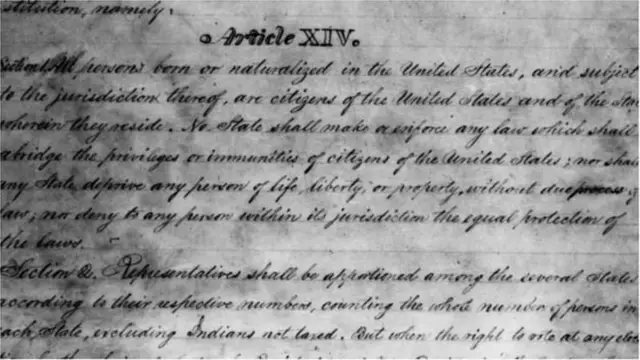 যুক্তরাষ্ট্রের সংবিধানের চতুর্দশ সংশোধনী আনা হয়েছিল ১৮৬৮ সালে