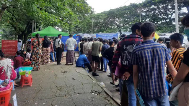 Passport office in Yangon,Myanmar