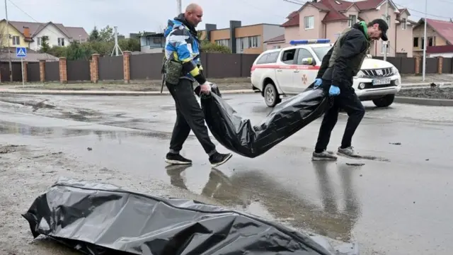 Cuerpos encontrados en Bucha.