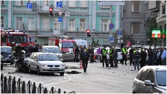 Вибухова хвиля пошкодила також автомобіль Honda, який стояв поруч