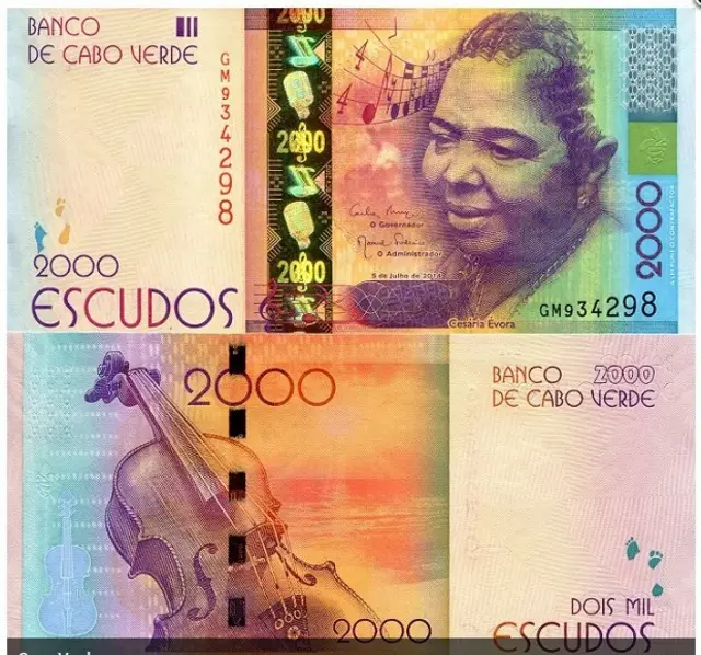 عملة الجزيرة من فئة الـ 2000 إسكودو تكريماً للمطربة الراحلة سيزاريا إيفورا