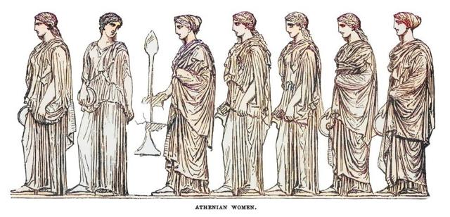 Ilustración de mujeres atenienses