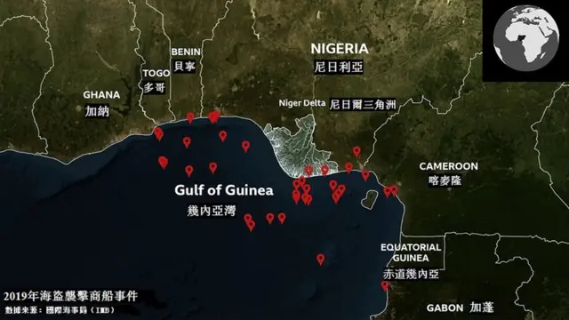 西非幾內亞灣地圖