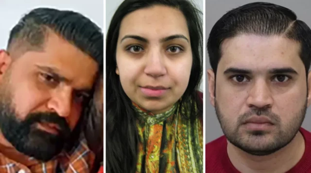 سارہ کے 41 سالہ والد عرفان شریف، ان کی 29 سالہ اہلیہ بینش بتول اور عرفان کے 28 سالہ بھائی فیصل ملک