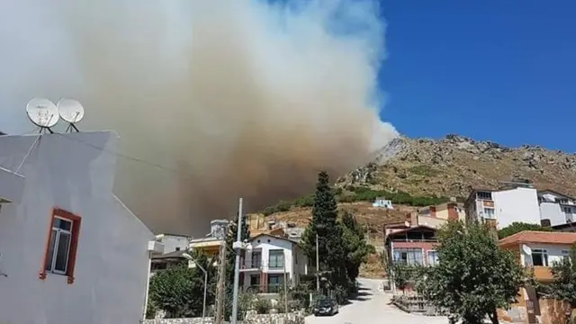 Marmara Adası'ndaki yangın