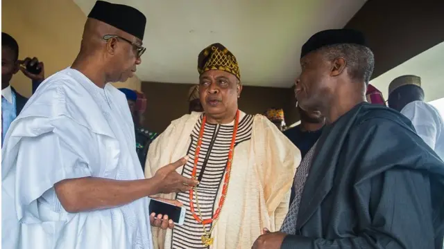 Vice President Yemi Osinbajo and Akarigbo of Remo land, Oba Babatunde Ajayi