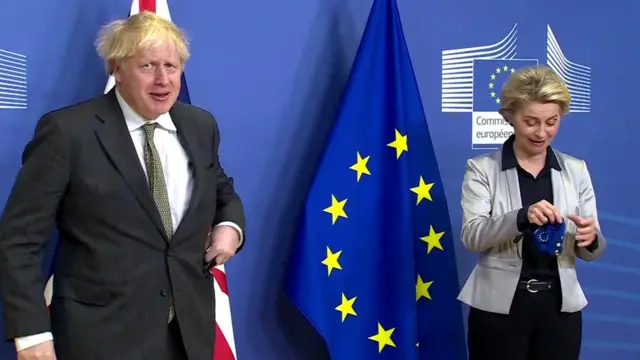 Boris Johnson e Ursula von der Leyen