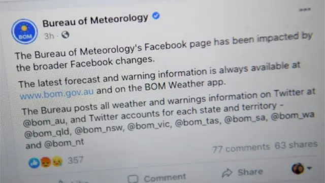 Una publicación del Buró de Meteorología australiano