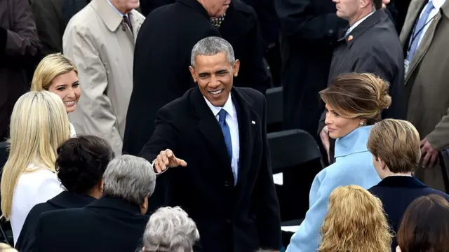 اوباما در میان اعضای خانواده ترامپ