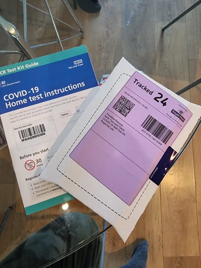 ชุดตรวจ PCR Home Kit จาก NHS ที่ส่งมาทางไปรษณีย์