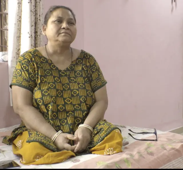 ડિંકલ ગોરખાનાં માતા શોભા ગોરખા. 