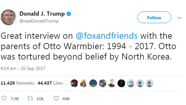 твит Дональда Трампа