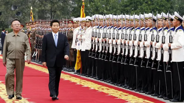 2007లో కిమ్ జోంగ్ ఇల్‌తో దక్షిణ కొరియా అధ్యక్షుడు రో మూ-హ్యూన్ కూడా ప్యాంగ్యాంగ్‌లో సమావేశమై చర్చలు జరిపారు