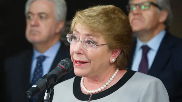 Michelle Bachelet en Estados Unidos.