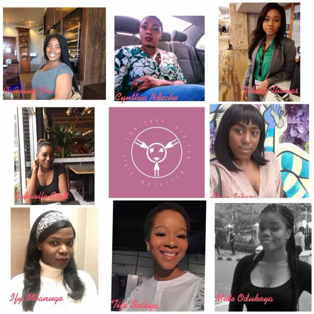 Di girls wey dey work for Sanitary Aid NG.