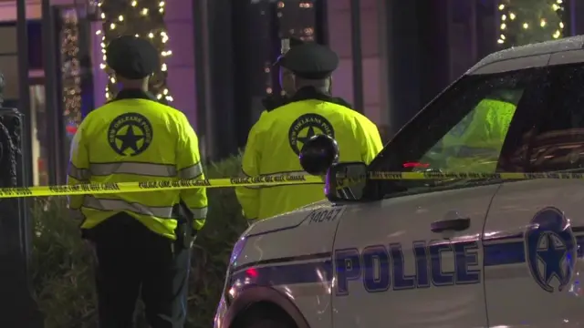 Police cordoned off the area on Canal St in the French Quarter