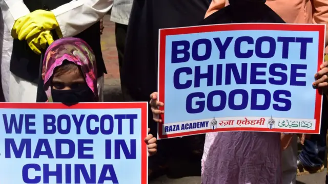 चीन के सामानों के बहिष्कार की अपील