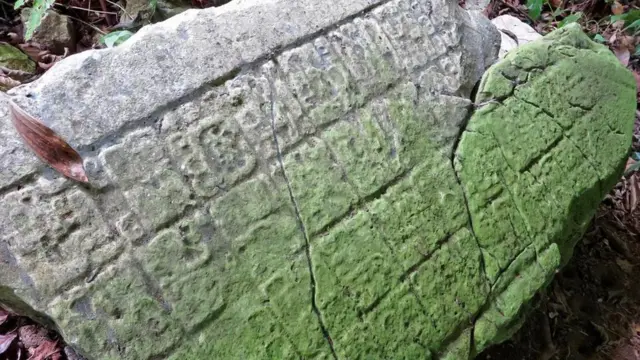 刻有玛雅文字的石头