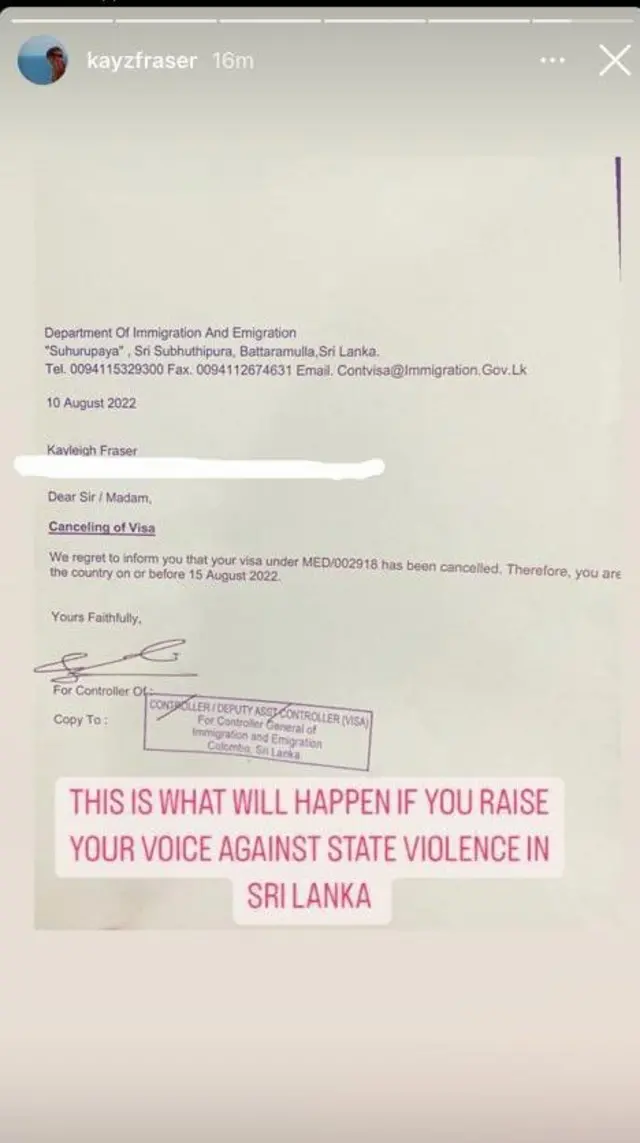 අරගලය ගැන ලෝකයට කියූ බ්‍රිතාන්‍ය තරුණියට ශ්‍රී ලංකාවෙන් යන්න වෙයි