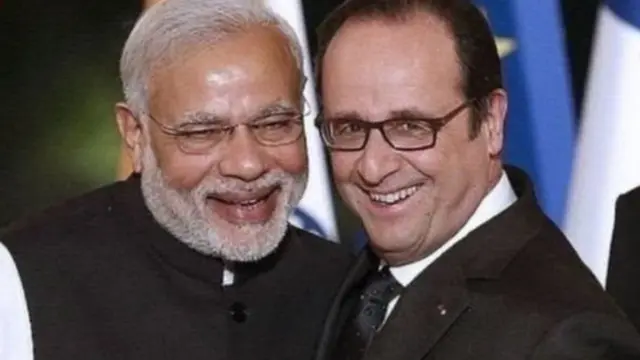 નરેન્દ્ર મોદી અને ફ્રાન્સોઆ હોલાન્ડ