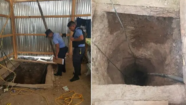 Imagen del túnel descubierto junto a la cárcel.