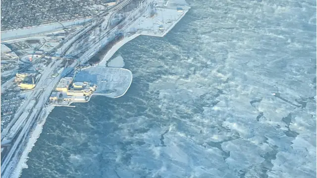 دریای میشیگان صبح چهارشنبه از نمای پهپادها