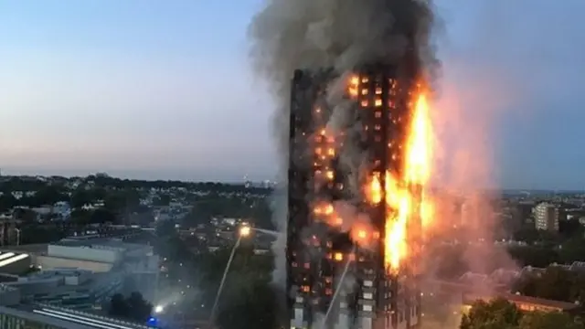 Grenfell Tower on fire