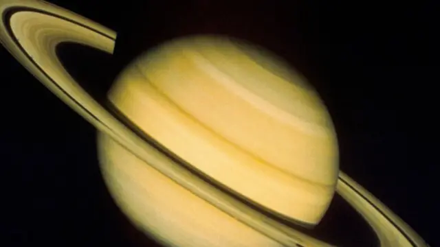 A view of Saturn returned from Voyager 2
