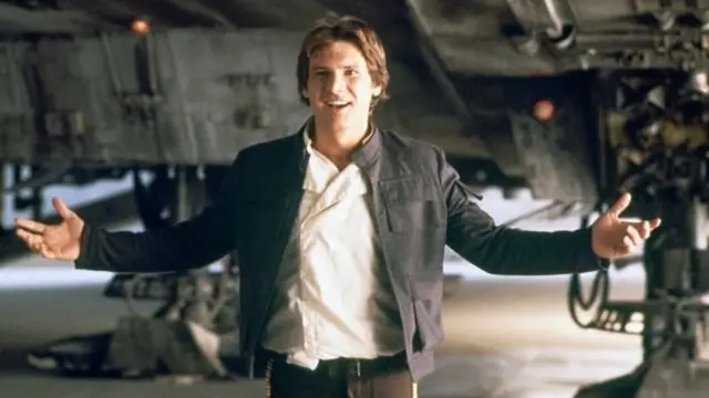 Harrison Ford mengenakan jaket di The Empire Strikes Back.