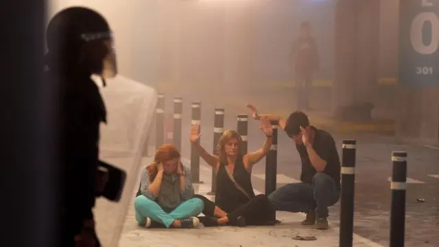 Protestas en Barcelona luego de la sentencia a los separatistas.