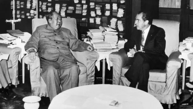 El expresidente de EE.UU. Richard Nixon se reunió con el padre del partido comunista chino Mao Zedong el 22 de febrero de 1972