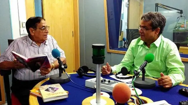 बीबीसी स्टूडियो में अमर वर्मा के साथ रेहान फ़ज़ल