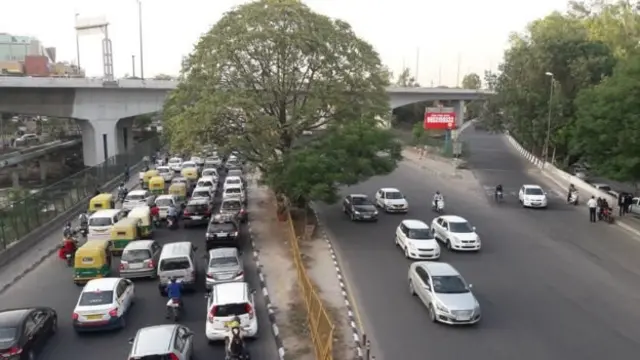 නවදිල්ලි නගරයේ ජංපුරාහි ඡායාරූපයක්: කිසිදු මැතිවරණ දැන්වීමක් දක්නට නොතිබිණි.
