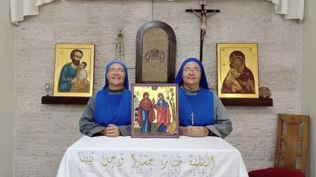 The two nuns María del Pilar (left) and María del Perpetuo Socorro in Gaza