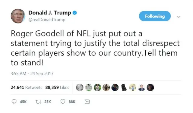 डोनल्ड ट्रंप का ट्वीट