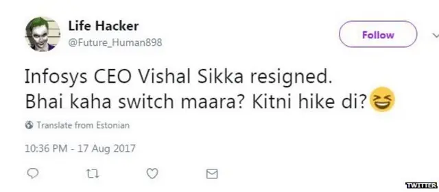 विशाल सिक्का, इंफ़ोसिस, नारायण मूर्ति, सोशल मीडिया