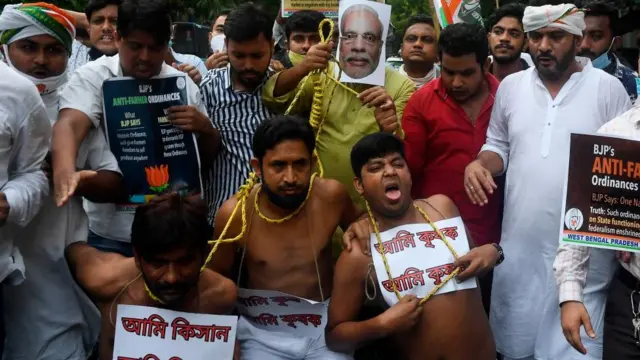 કોલકાતામાં ખેડૂતોનું વિરોધપ્રદર્શન
