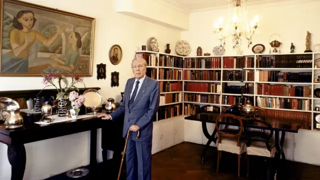 Borges en su casa en Buenos Aires en 1980