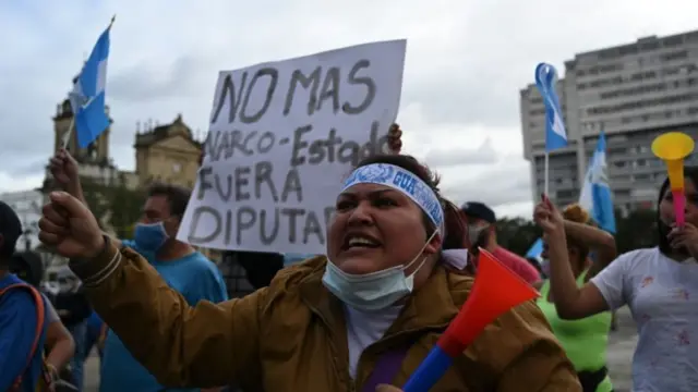 Manifestante en Guatemala